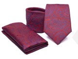 Premium Krawatte Set - Rot geblümt