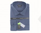                          Newsmen elastisches Comfort Fit Hemd - Blau gemustert