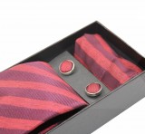   Newsmen Krawatte Set - Rot gestreift