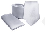           Premium Krawatte Set - Silber Unifarbige Krawatten
