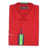 Goldenland Slim Langarm Hemd - Rot Einfarbige Hemden