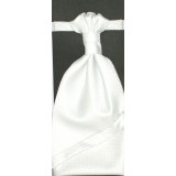 Hochzeit Krawatte mit Einstecktuch - Weiß Gepunktet
