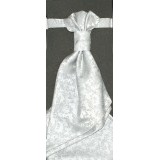 Hochzeit Krawatte mit Einstecktuch - Silber Gemustert