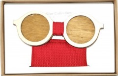 Holzfliege Set - Brille 