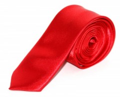 Satin Slim Krawatte - Rotwein Unifarbige Krawatten