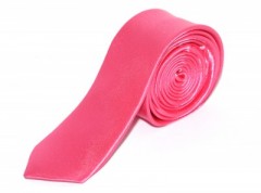 Satin Slim Krawatte - Hellrosa Unifarbige Krawatten