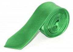Satin Slim Krawatte - Grün Unifarbige Krawatten