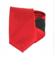 Goldenland Slim Krawatte - Rot-Schwarz Gestreift 