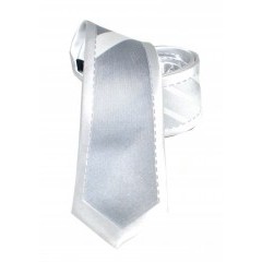 Goldenland Slim Krawatte - Silber-Weiß Gestreifte Krawatten