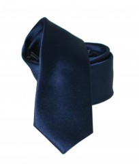 Goldenland Slim Krawatte - Dunkelblau Satin Unifarbige Krawatten
