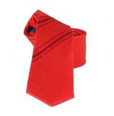 Goldenland Slim Krawatte - Rot Gestreift Gestreifte Krawatten