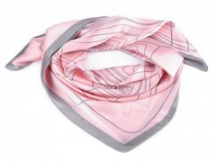 Satin Halstuch mit geometrischen Mustern - Rosa Tücher, Schals