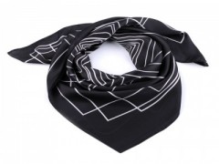 Satin Halstuch mit geometrischen Mustern - Schwarz Tücher, Schals
