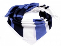 Satin Halstuch mit Streifen - Blau Tücher, Schals