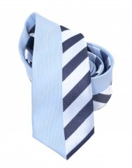 Goldenland Slim Krawatte - Blau Gestreift 