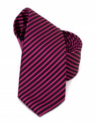 Goldenland Slim Krawatte - Pink Gestreift Gestreifte Krawatten