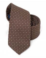 Goldenland Slim Krawatte - Braun Gepunktet Kleine gemusterte Krawatten
