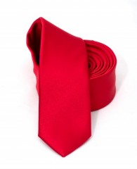 Goldenland Slim Krawatte - Rot Satin Unifarbige Krawatten