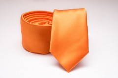 Rossini Slim Krawatte - Orange Satin Unifarbige Krawatten