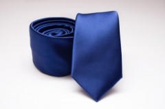 Rossini Slim Krawatte - Blau Satin Unifarbige Krawatten