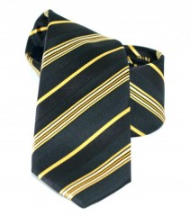 Goldenland Slim Krawatte - Schwarz-Golden Gestreifte Krawatten