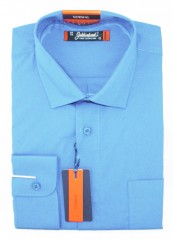 Goldenland Langarm Hemd - Hellblau Einfarbige Hemden
