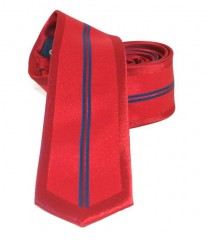 Goldenland Slim Krawatte - Rot Gestreift Gestreifte Krawatten