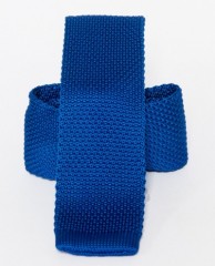 Premium Strickkrawatte - Blau Unifarbige Krawatten