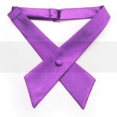 Satin Kreuz Bogen Krawatte - Violett 