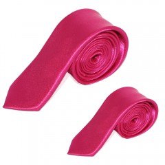            Satin Vater-Sohn Krawatte Set - Pink 