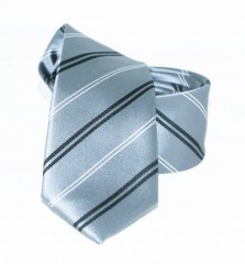 Goldenland Slim Krawatte - Silber Gestreift Gestreifte Krawatten