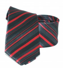 Goldenland Slim Krawatte - Rot-Schwarz Gestreift Gestreifte Krawatten