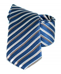 Goldenland Slim Krawatte - Blau-Braun Gestreift Gestreifte Krawatten