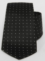 Premium Seidenkrawatte - Schwarz-Weiß Gepunktet Kleine gemusterte Krawatten