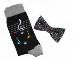 Fliege und Socken im Geschenkbox - Dunkelblau Herrensocken
