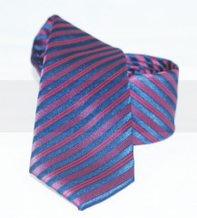   Goldenland Slim Krawatte - Rot-Blau Gestreift Gestreifte Krawatten