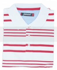 Goldenland Kurzarm T-Shirt - Rot - Weiß Slim/Smart Fit