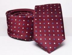 Rossini Slim Krawatte - Bordeaux Gepunktet Kleine gemusterte Krawatten