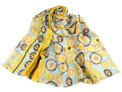Satinschal Blüten - Gelb Tücher, Schals