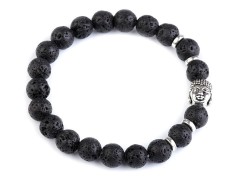 Armband Buddha schwarze Lava 