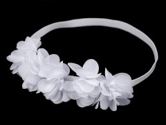 Elastisches Haarband mit Blumen - Weiß Schmuck, Haarschmuck