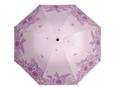 Damen Regenschirm faltbar Blüten - Rosa 