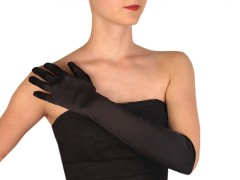 Satin Handschuhe lang 60 cm - Schwarz Damen Handschuhe,Winterschal