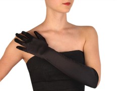 Satin Handschuhe lang - Schwarz Damen Handschuhe,Winterschal