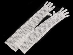 Spitzen Handschuhe lang - Weiß Damen Produkten