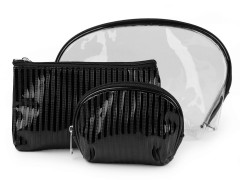 Kosmetiktasche transparent und metallisch Set 