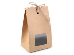 Geschenkbox aus Papier mit Fenster und Schnur - 10 St./Packung 