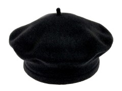 Damen Baskenmütze Tonak 100% Wolle - Schwarz Hut, Mütze