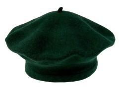 Damen Baskenmütze Tonak 100% Wolle - Dunkelgrün Hut, Mütze