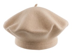 Damen Baskenmütze Tonak 100% Wolle - Beige Hut, Mütze